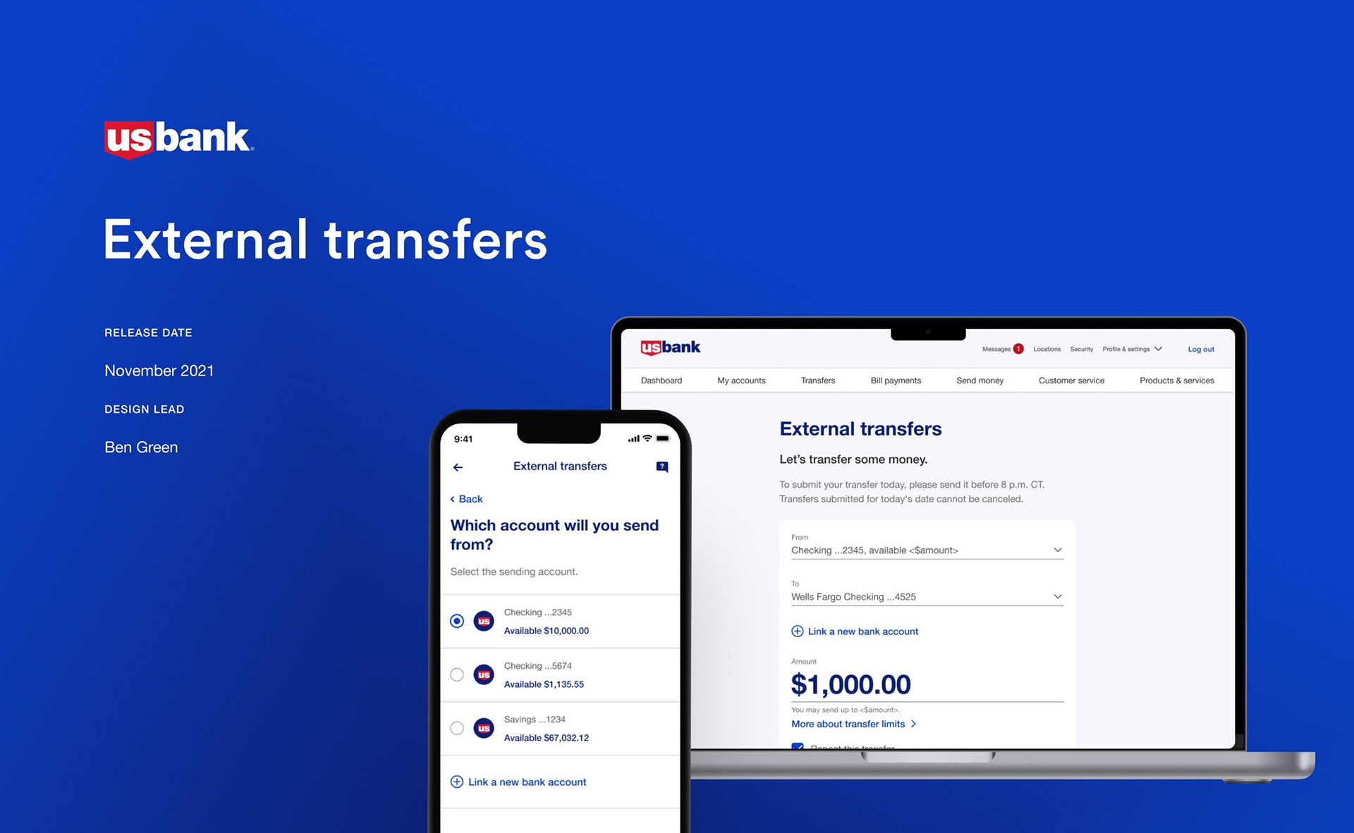 U.S. Bank — External Transfers — project overview